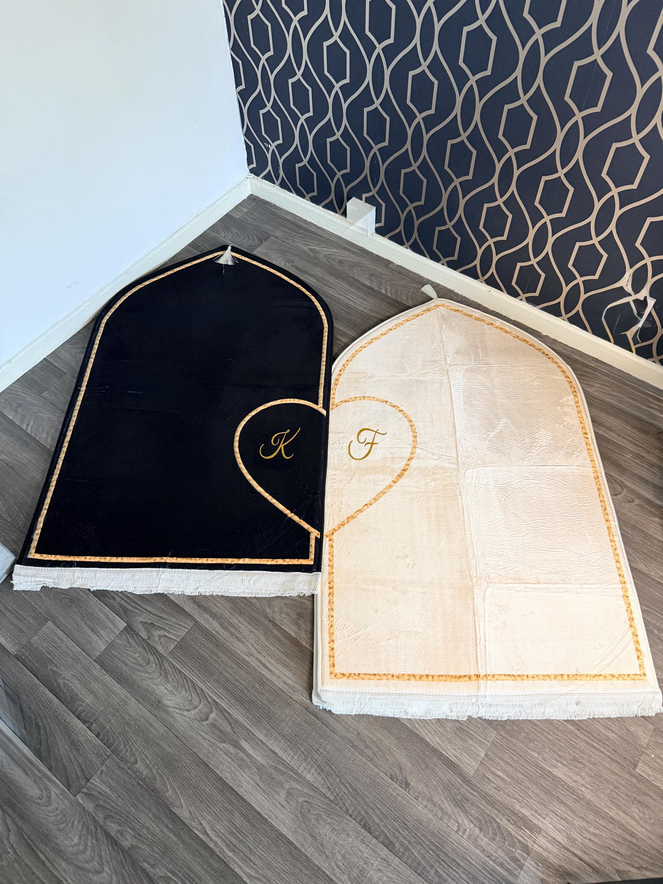 Personalised Couple Prayer Mat Set | Custom His Hers| Custom His Hers Islamic Gift for Wedding |nikah gift set,Wedding gift,Anniversary Gift