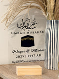 Personalized Umrah Mubarak Acrylic Plaque: Custom Islamic Gift (7x5 inches)