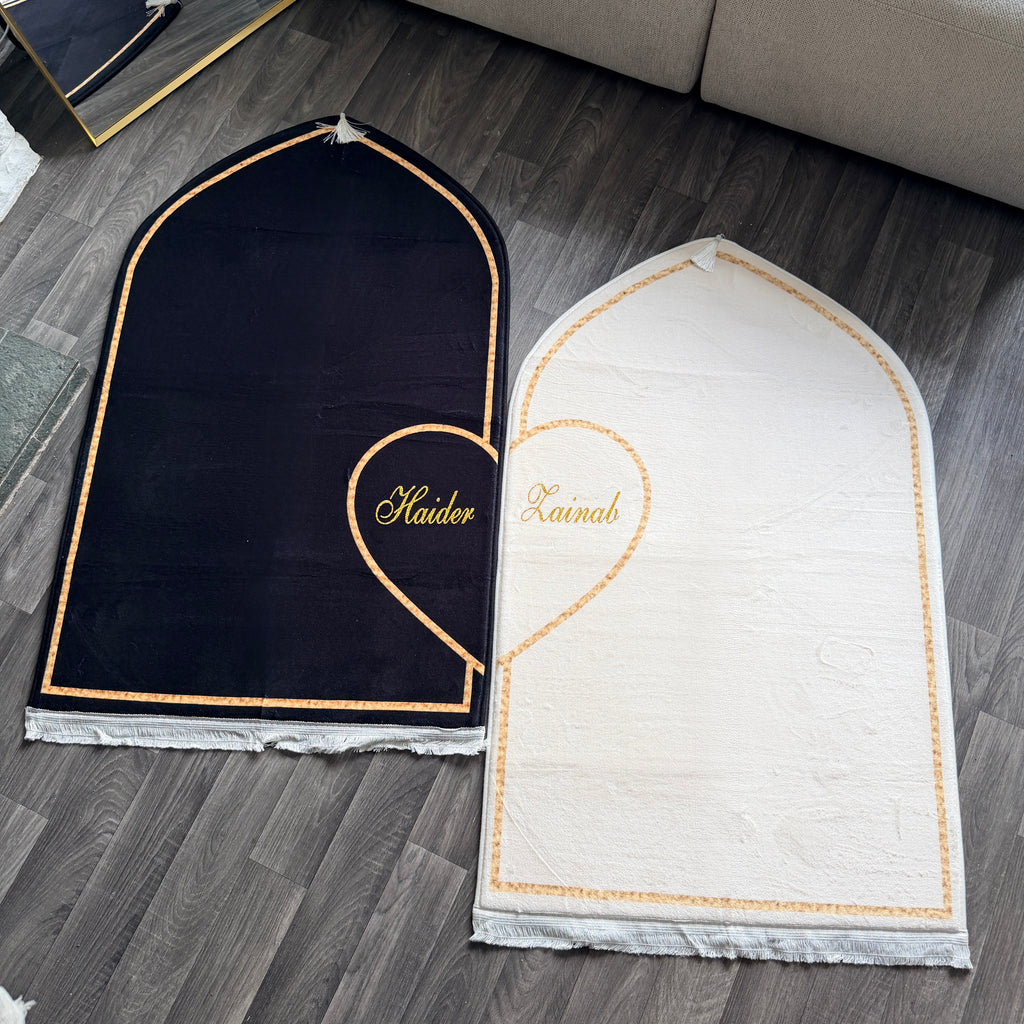 Personalised Couple Prayer Mats – Heart Design
